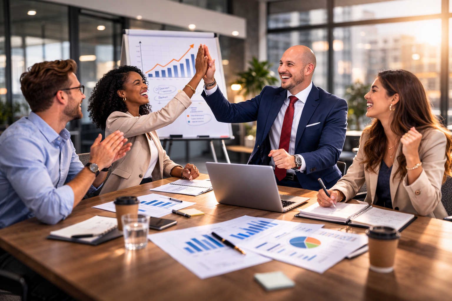 Real estate professionals collaborating around a transaction
